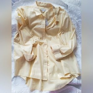 j. jill pale custard yellow oxford shirt NWT